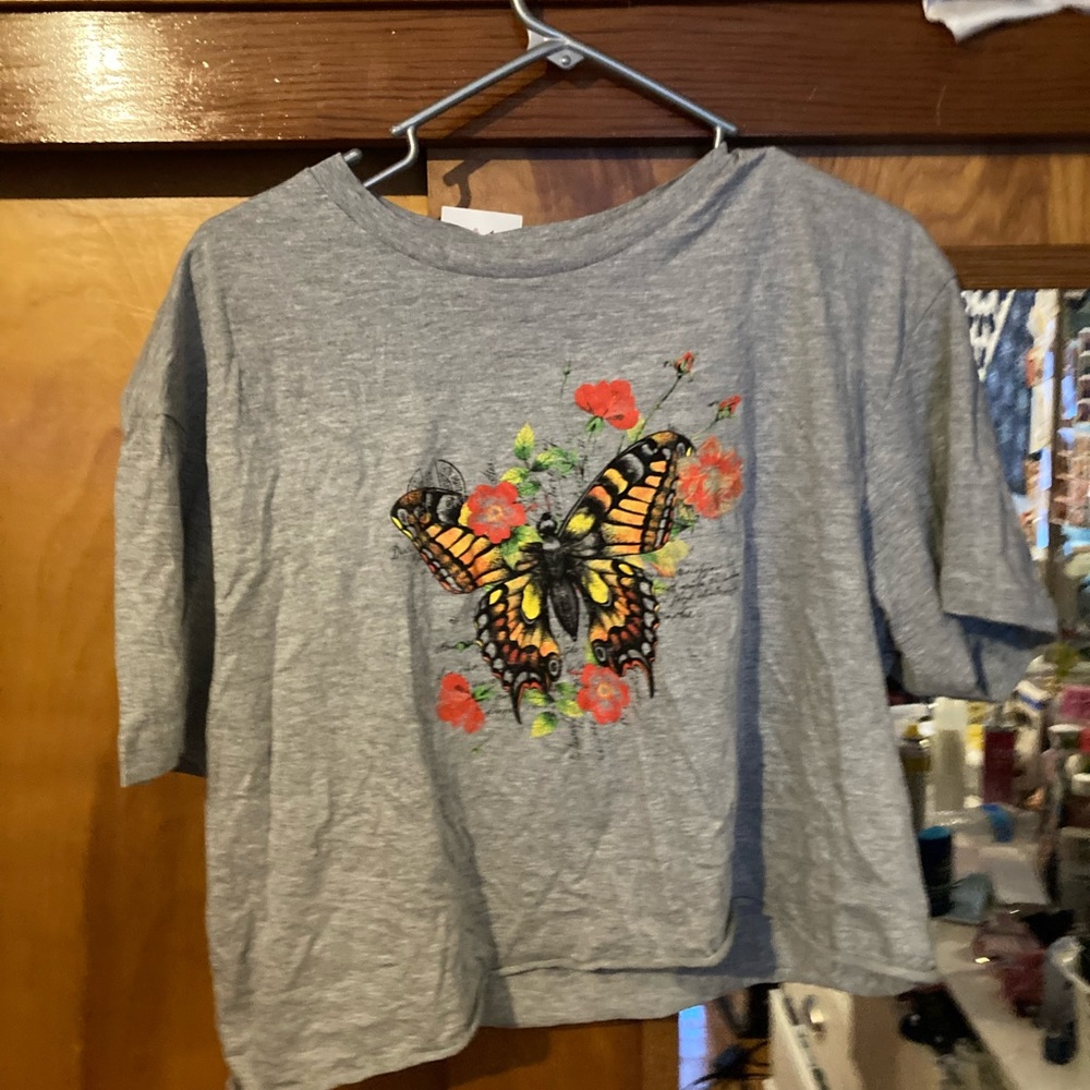 Tjmaxx Butterfly crop top T-shirt